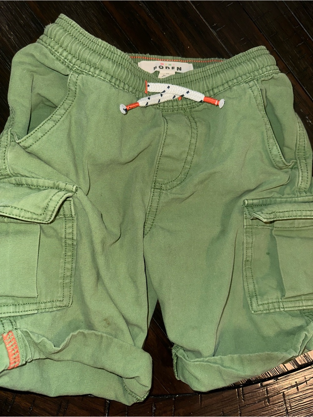 Mini Boden Green Cargo Shorts with Drawstring 100% cotton - 5Y